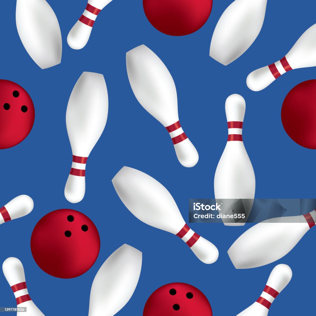 Bowling Reverse Pattern Seamless Bowling Repeating Pattern Stock Illustration - Download Image ...