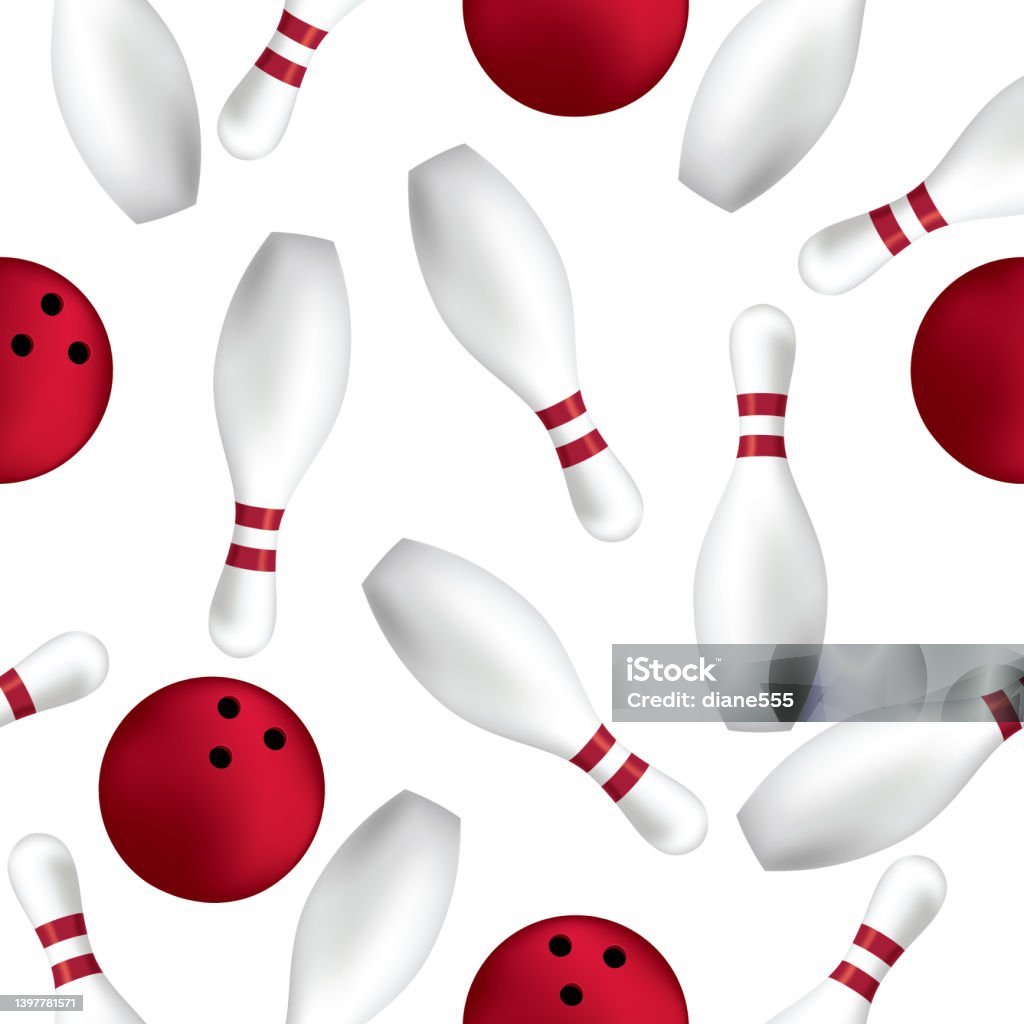 Bowling Moden Pattern Seamless Bowling Repeating Pattern Stock Illustration - Download Image ...
