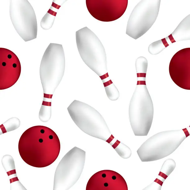 Vector illustration of Seamless Bowling Repeating Pattern