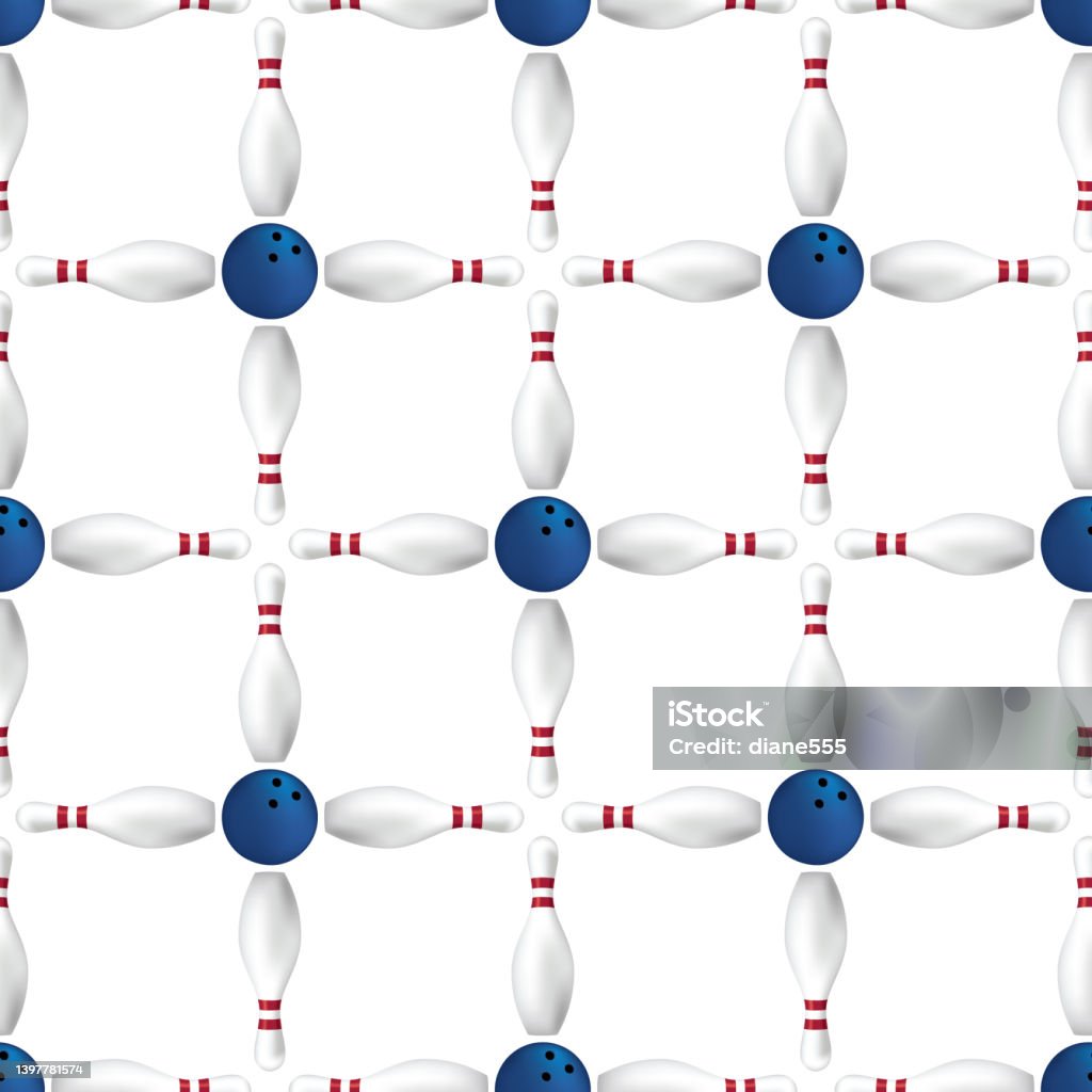 Bowling Reverse Pattern Seamless Bowling Repeating Pattern Stock Illustration - Download Image ...