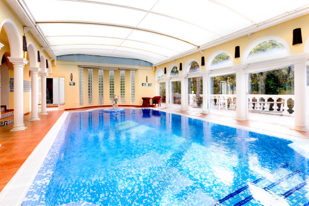 istock Evening garden over the pool. 1397783120