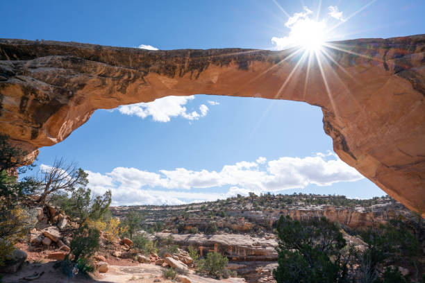 Arch in Natural Bridges National Monument in Utah stock photo