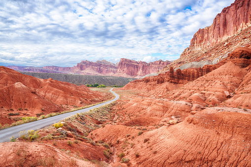 Beautiful Cliffs & Buttes along the Scenic Drive in Capitol Reef Nation Park, Utah