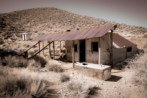 Abandoned mining camp at the Eureka Mine in Death Valley, California