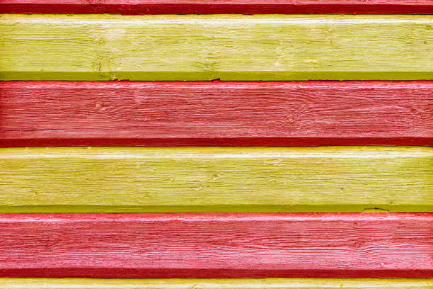 istock Red and yellow wooden texture 1397784433