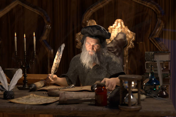 istock Leonardo Da Vinci an Italian polymath, true genius of the Renaissance period render 3d 1397786653