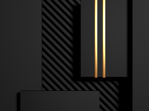 Dark golden elegance luxury background. Graphic design element. 3d rendering