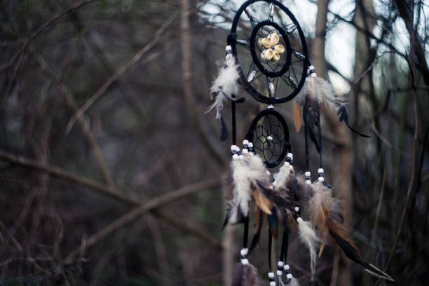 istock Dreamcatcher in forest, spiritual native american magical tool. 1397788089