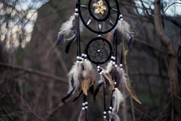 istock Dreamcatcher in forest, spiritual native american magical tool. 1397788090