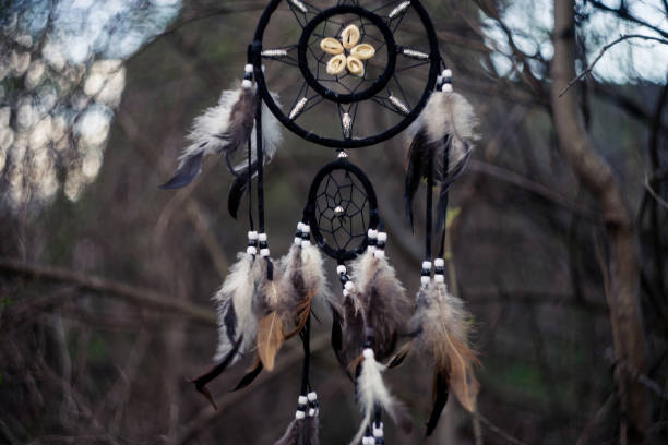 istock Dreamcatcher in forest, spiritual native american magical tool. 1397788092