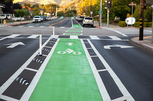 A well marked bike lane to encourage bike use as an alternative to cars.
