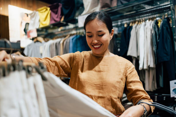 A Happy Woman Going Shopping On Black Friday