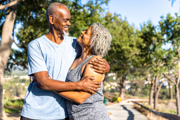 istock Senior Black Couple Relaxing Outside on a Hike 1397790318