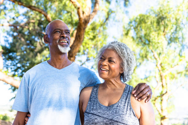 istock Senior Black Couple Relaxing Outside on a Hike 1397790322