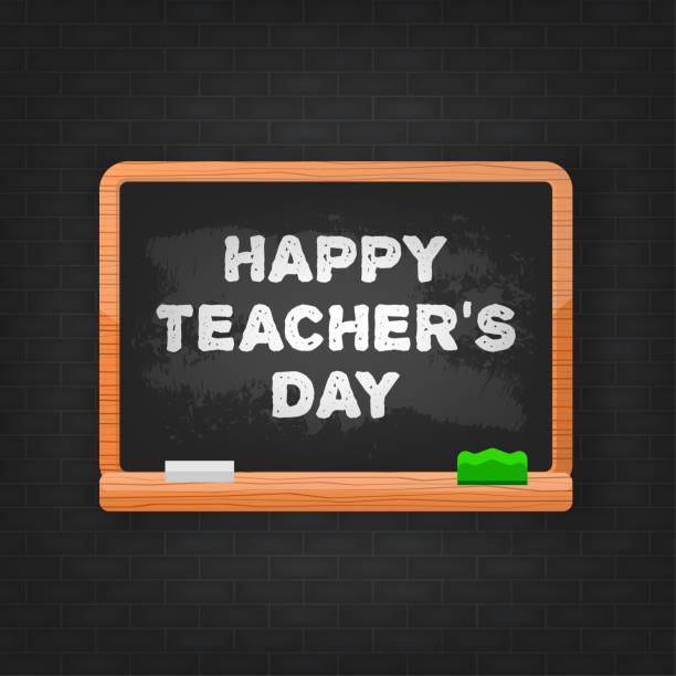 istock Flat happy teacher's day board for celebration design. Happy holiday 1397791483