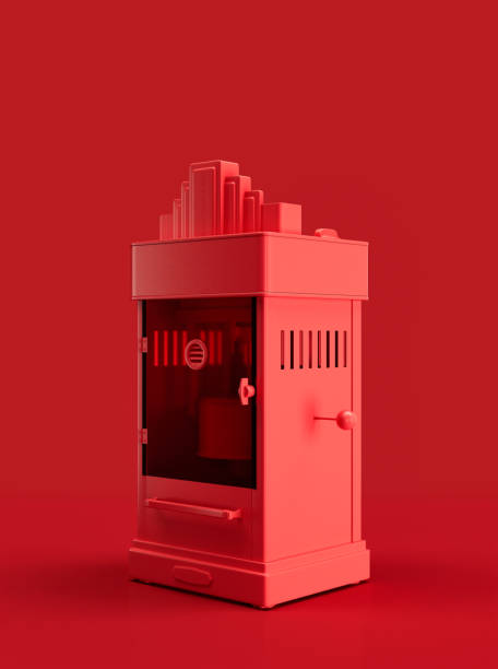 istock Monochrome Retro cotton candy machine, vintage kitchen appliance side view, 3d rendering 1397792979