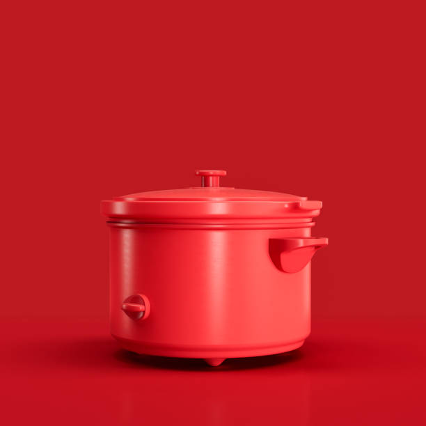 istock Monochrome Retro pressure cooker, vintage kitchen appliance side view, 3d rendering 1397793999