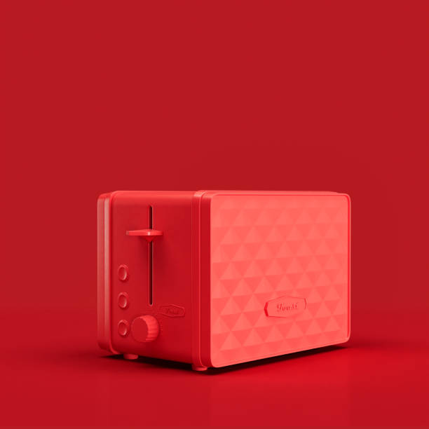 istock Monochrome Retro toaster, vintage kitchen appliance side view, 3d rendering 1397794811