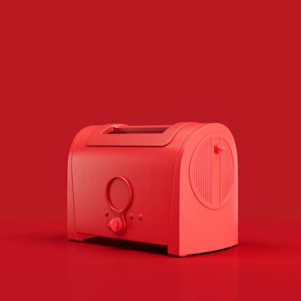 istock Monochrome Retro toaster, vintage kitchen appliance side view, 3d rendering 1397794867