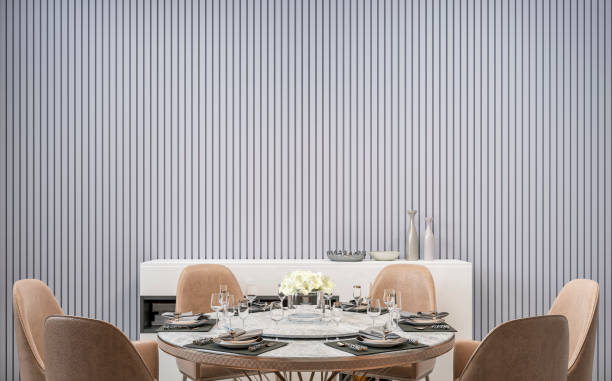 istock Modern luxury dining room with round table and decoration 1397796511