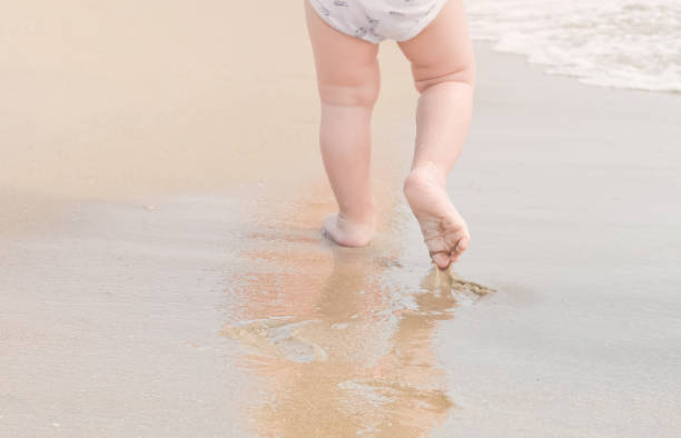 istock A child walks along the sea beach 1397798497