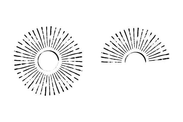 ヴィンテージサンレイズベクターイラストレーション - star shape点のイラスト素材／クリップアート素材／マンガ素材／アイコン素材
