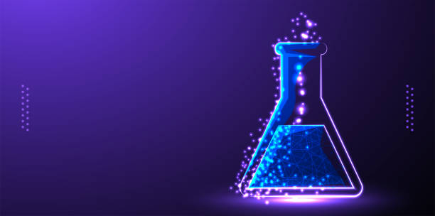 колба низкополигональная каркасная - laboratory glassware laboratory alchemy chemistry stock illustrations