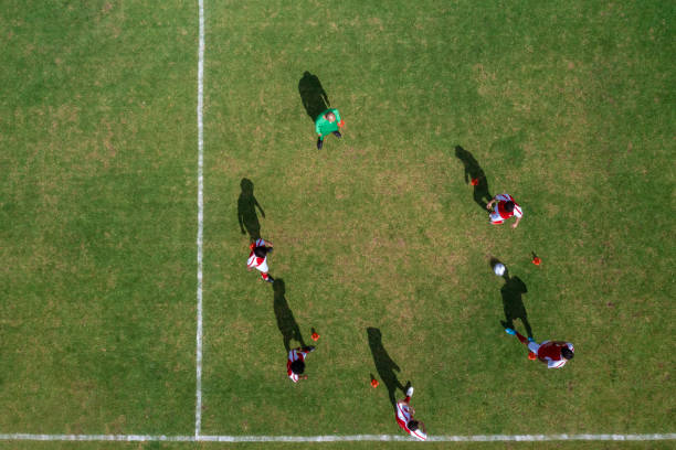 istock Soccer team training in the field for the next game 1397817663