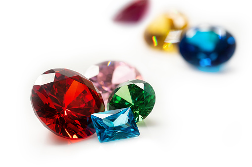 Gemstone, Precious Gem, Jewelry, Diamond - Gemstone, White Background