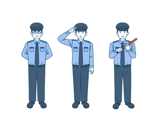 경비원의 클립 아트 - flagger stock illustrations