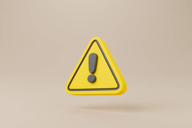 Yellow notification icon symbol. 3d rendering illustration stock photo