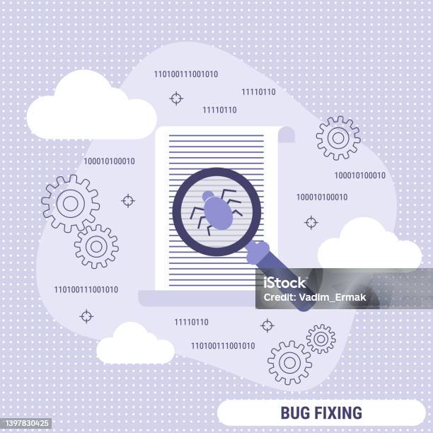 Bug Fixing Vector Concept Stock Illustration - Download Image Now ...