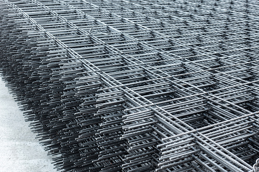 Steel Bars Stacked For Construction