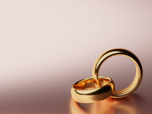 istock Illustration of two wedding gold rings. Unity concepts 1397840737