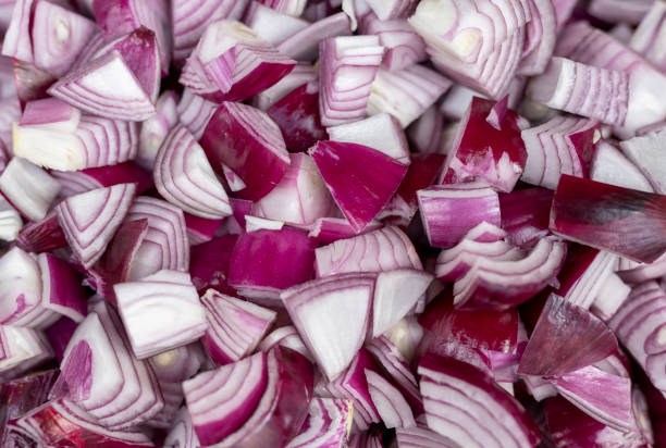 istock Heap of chopped purple spanish onion 1397843647