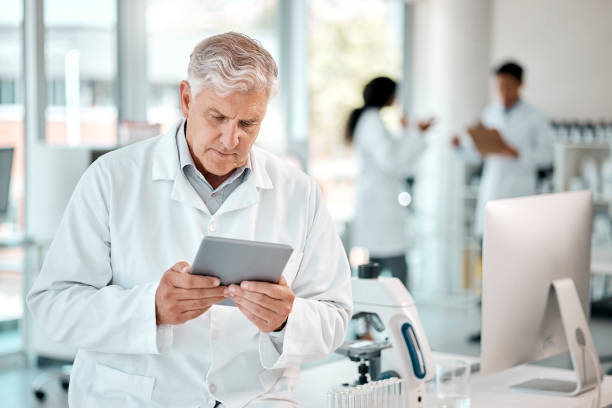 istock Shot of a senior scientist using a digital tablet in a lab 1397843921