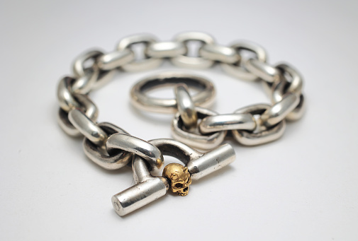 Skull  bracelet with chains