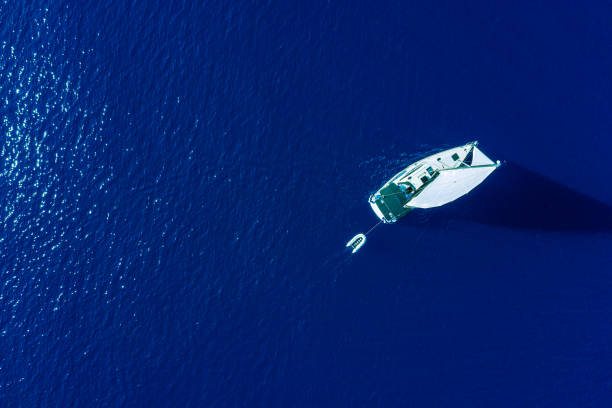 istock Sailing with sailboat, view from drone 1397848013