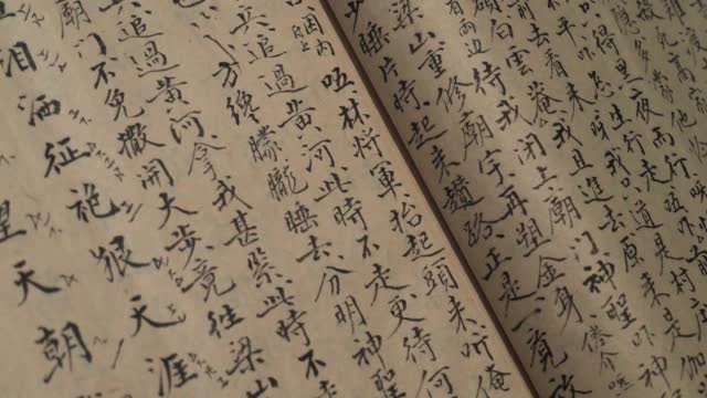 Ancient China Book Traditional Chinese Characters Close-up