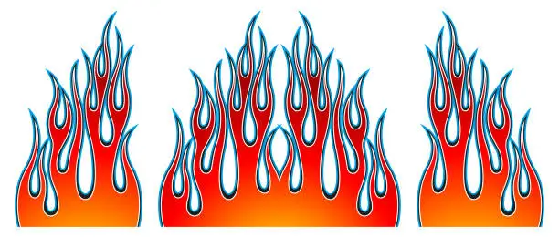 Vector illustration of Vector racing car sticker tribal flame motorcycle decal car tattoo graphic