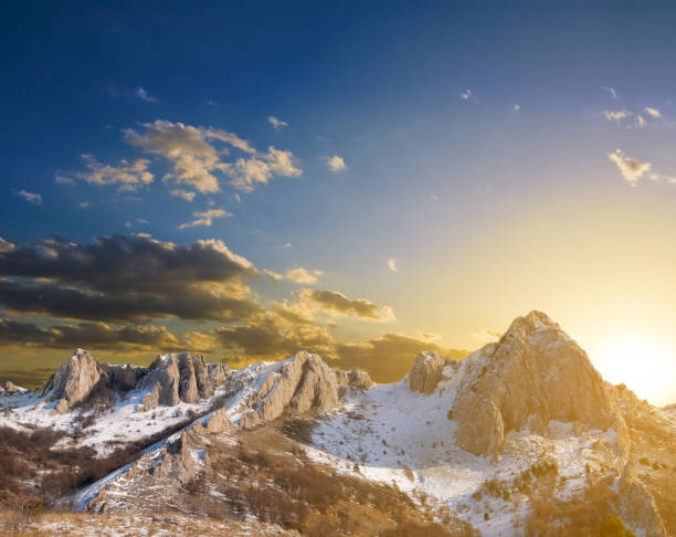 istock sunrise above a mountain chain 1397855883