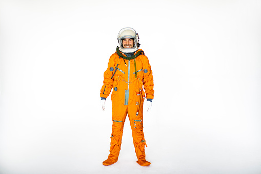 Young Man In Space Suit Studio Portrait