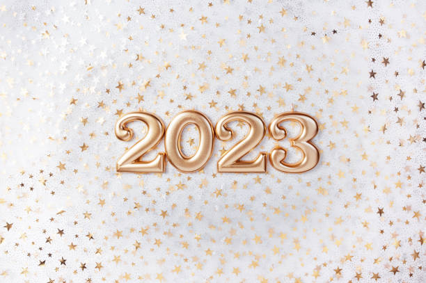 istock Holiday background Happy New Year 2023. 1397857063