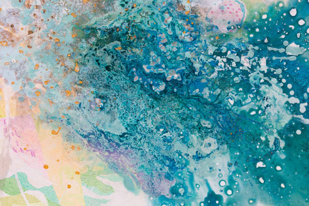 istock Blue color explosion. Different background in oil picture. 1397863895