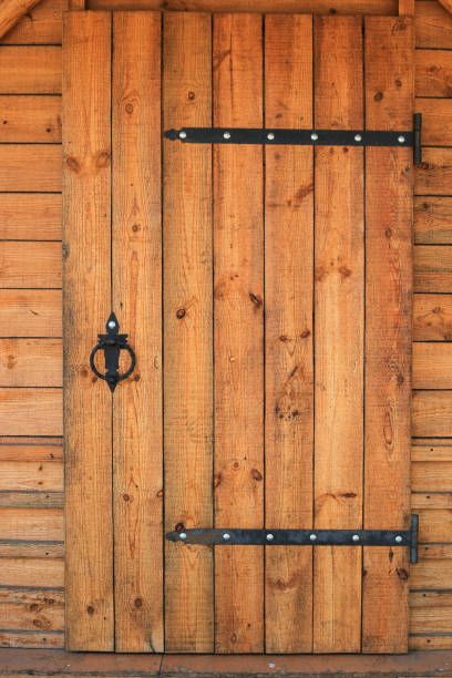 istock Old vintage medieval wooden door 1397868245