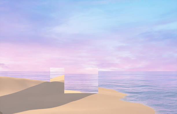 istock Natural summer beach scene with a podium for product display. 1397870553