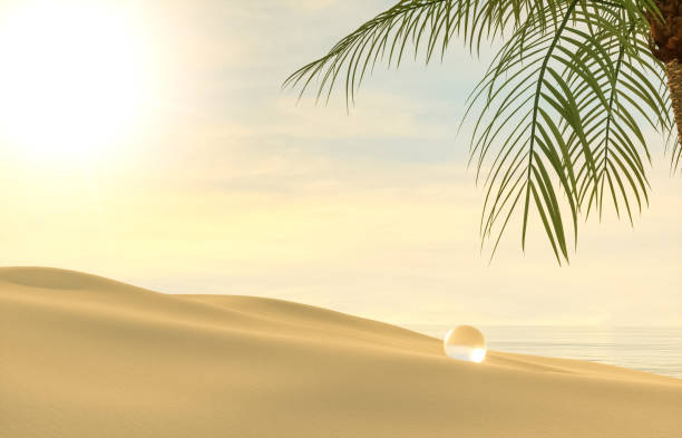 istock Natural summer beach scene with a podium for product display. 1397870809