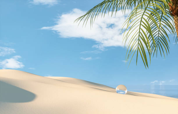 istock Natural summer beach scene with a podium for product display. 1397870840