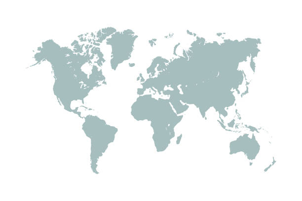 ilustraciones, imágenes clip art, dibujos animados e iconos de stock de vector mapa de mundo aislado sobre fondo blanco - world map