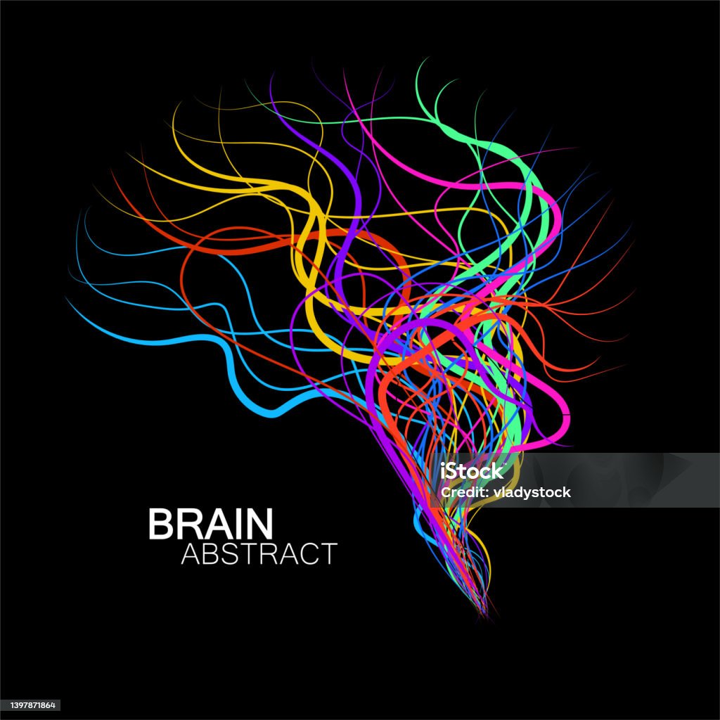 Abstract Creative Brain Patterns Abstract Creative Brain With Paint Chaotic Lines Isolated On White ...
